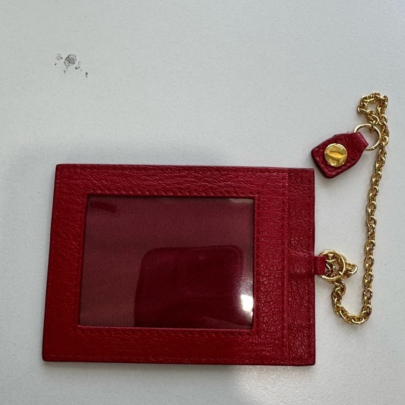 MIU MIU Leather Red long wallet n a detachable ID holder with Chain Like New - Picture 16 of 16